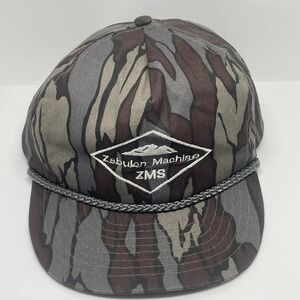Vintage Zebulon Machine Snapback Cap Brown Camo Trucker Hat Snap Back‎